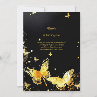 Butterfly Einladung zum ersten Geburtstag