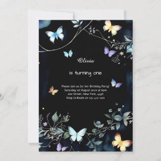 Butterfly Einladung zum ersten Geburtstag