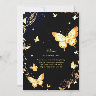 Butterfly Einladung zum ersten Geburtstag