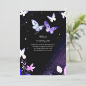 Butterfly Einladung zum ersten Geburtstag (Stehend Vorderseite)