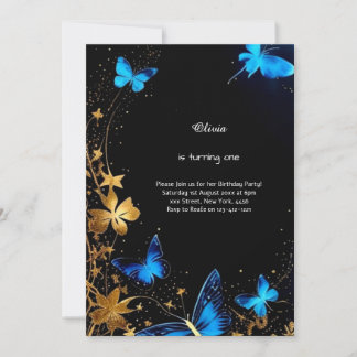 Butterfly Einladung zum ersten Geburtstag