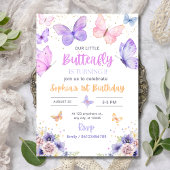 Butterfly Einladung zum Geburtstag, Wildblume Gard