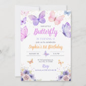 Butterfly Einladung zum Geburtstag, Wildblume Gard (Vorderseite)