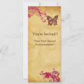 BÜTTERFLY ELEGANT WEDDPARCHMENT Monogramm Einladung (Rückseite)