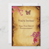 BÜTTERFLY ELEGANT WEDDPARCHMENT Monogramm Einladung (Rückseite)