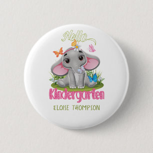 Butterfly Elephant Kindergarten Zurück zur Schule Button