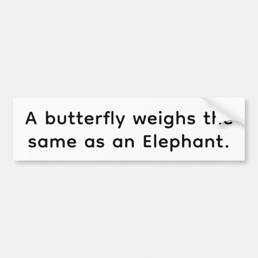 Butterfly Elephant Weigh Same Hankamer Artjunkhaus Autoaufkleber (Vorne)
