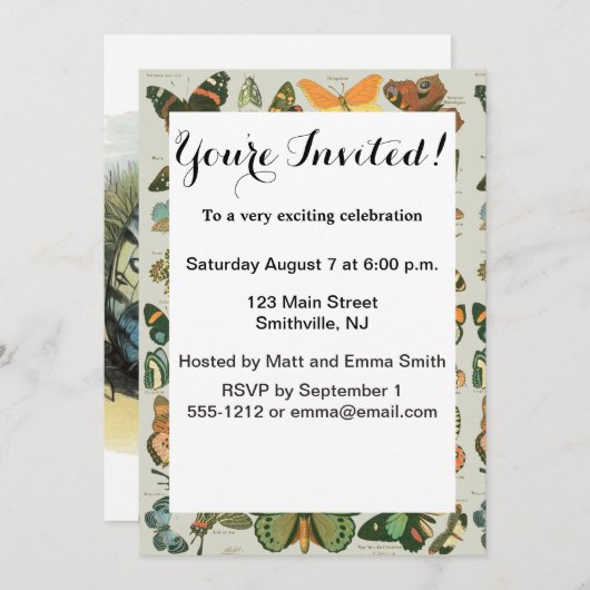 Butterfly Elf Artwork Niedlich Elves Schmetterling Einladung (Vorne/Hinten)