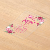 Butterfly Enchanted Rose Sweet 16 Birthday Acryleinladungen (Ablage )