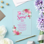 Butterfly Enchanted Rose Sweet 16 Birthday Acryleinladungen (In Situ (Hochzeit))
