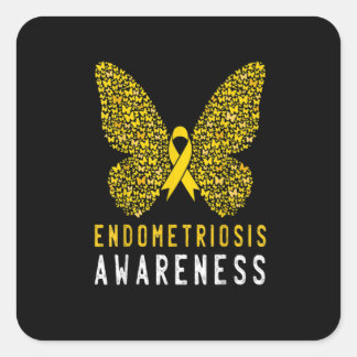 Butterfly-Endometriose-Aufklärung Monat Quadratischer Aufkleber