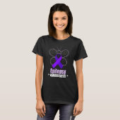 Butterfly Epilepsie Ribbon Epilepsy Disease Awaren T-Shirt (Vorne ganz)
