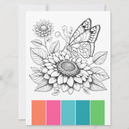 Butterfly Erwachsene Farbkarte Kunsttherapie Einladung