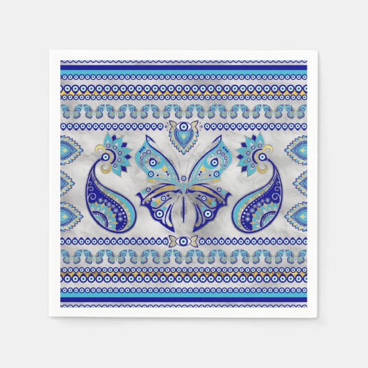 Butterfly Evil Eye Ornament Serviette (Vorderseite)