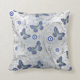 Butterfly Evil Eye Pattern auf Perle Kissen