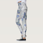 Butterfly Evil Eye Pattern auf Perle Leggings (Links)