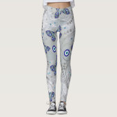 Butterfly Evil Eye Pattern auf Perle Leggings (Vorderseite)