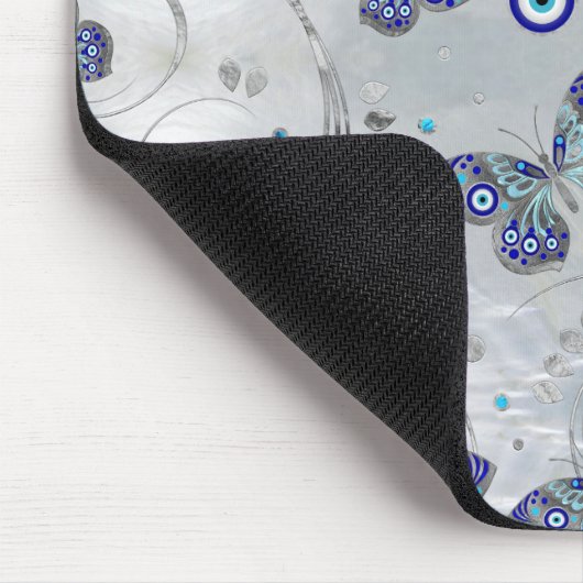 Butterfly Evil Eye Pattern auf Perle Mousepad (Ecke)