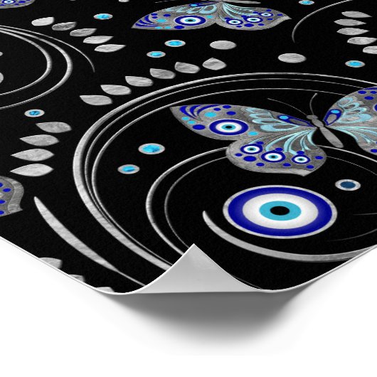 Butterfly Evil Eye Pattern Poster (Ecke)