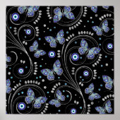 Butterfly Evil Eye Pattern Poster (Vorne)