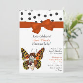 Butterfly Fairy Baby Dusche Einladung (Stehend Vorderseite)