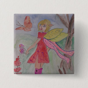 Butterfly Fairy Button