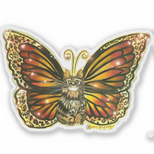 Butterfly Fairy Cat Sticker Cutout (Vorderseite)