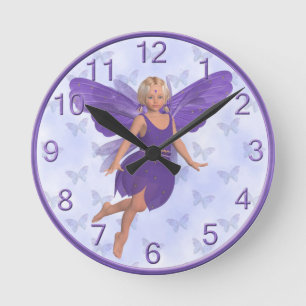 Butterfly Fairy Clock Runde Wanduhr