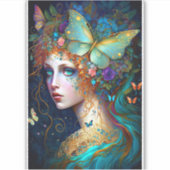 Butterfly Fairy Elf Lady Fantasy Art Aufkleber (Vorderseite)