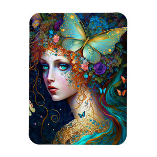 Butterfly Fairy Elf Lady Fantasy Art Magnet