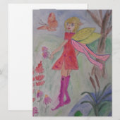 Butterfly Fairy Flat Greeting Card (Vorne/Hinten)
