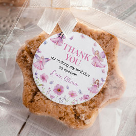 Butterfly Fairy Floral Garden Birthday Runder Aufkleber