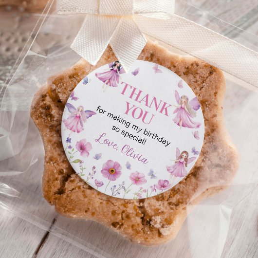 Butterfly Fairy Floral Garden Birthday Runder Aufkleber