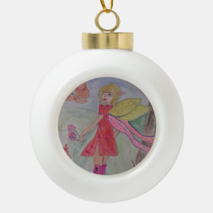 Butterfly Fairy Keramik Kugel-Ornament