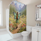 Butterfly Fairy Mountain Hiker | Fairycore Flower Duschvorhang (Beispiel)