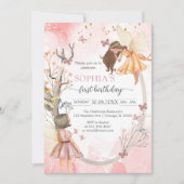 Butterfly Fairy Pink Girl Birthday Invitation Einladung (Vorderseite)