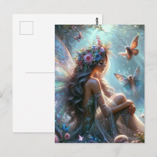 Butterfly Fairy Postkarte (Vorne/Hinten)