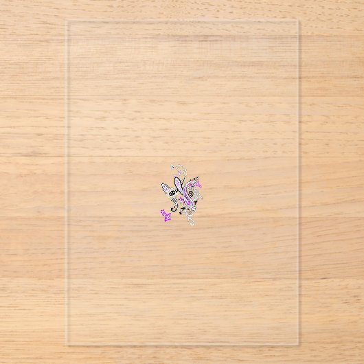 Butterfly Fairy Tattoo Vector - Vintage Blumenart Acryleinladungen (Vorderseite)