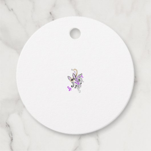 Butterfly Fairy Tattoo Vector - Vintage Blumenart Geschenkanhänger (Vorderseite)