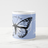 Butterfly Faith Family Friends Blau Mit Monogramm Jumbo-Tasse (Vorderseite)