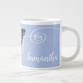 Butterfly Faith Family Friends Blau Mit Monogramm Jumbo-Tasse (Rechts)