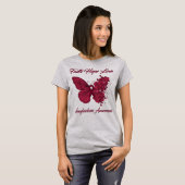 Butterfly Faith Hope Liebe Amyloidose Bewusstsein T-Shirt (Vorne ganz)