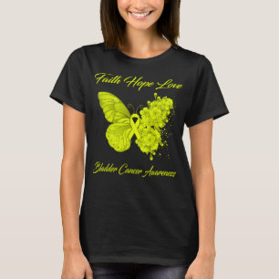 Butterfly Faith Hope Liebe Blase Krebs Bewusstsein T-Shirt
