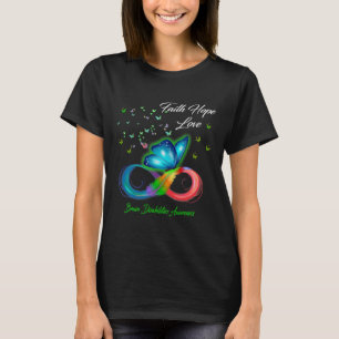 Butterfly Faith Hope Liebe Brain Disabilities Awar T-Shirt