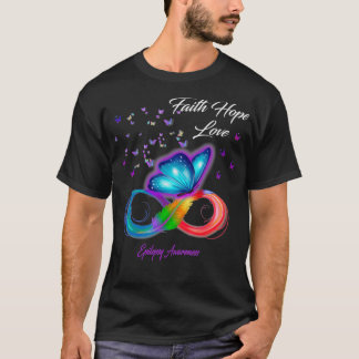 Butterfly Faith Hope Liebe Epilepsy Bewusstsein T-Shirt