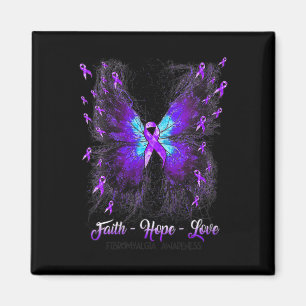 Butterfly Faith Hope Liebe Fibromyalgie Bewusstsei Magnet