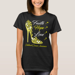 Butterfly Faith Hope Liebe Kinderkrebskrieger T-Shirt