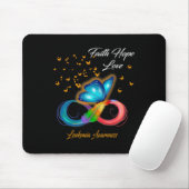 Butterfly Faith Hope Liebe Leukämie Bewusstsein Mousepad (Mit Mouse)