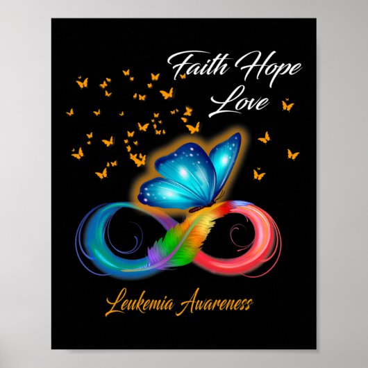 Butterfly Faith Hope Liebe Leukämie Bewusstsein Poster (Vorne)