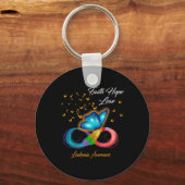 Butterfly Faith Hope Liebe Leukämie Bewusstsein Schlüsselanhänger (Vorderseite)